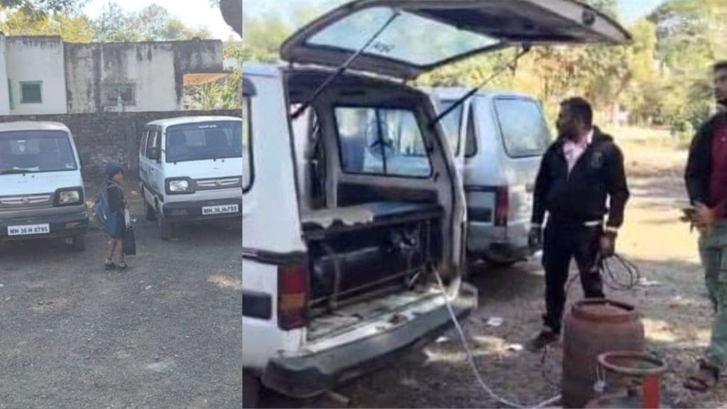 Two school vans of private school with same number plate