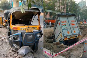 Two rickshaws collided after minor driver lost control of tempo