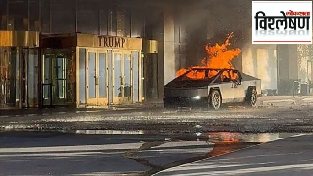 trump hotel attack tesla truck