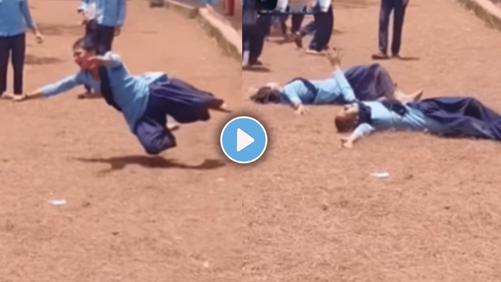 Shocking video of two female students did weird act in government school viral video on social media