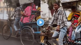 Emotional video of young girl driving cycle rikshaw for family responsibility viral video on social media