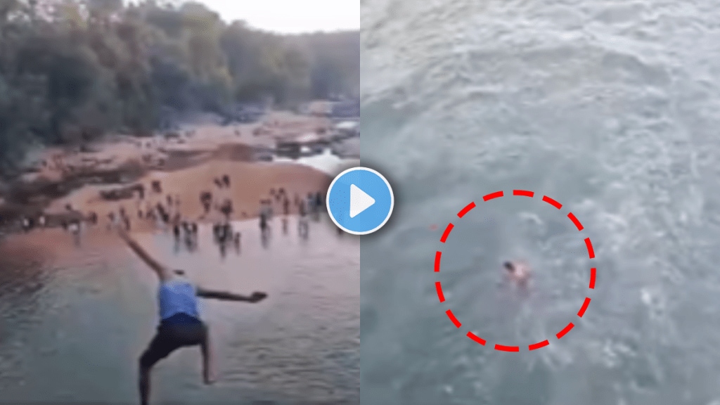 Shocking video of a young man died due to making a video while jumping into a river