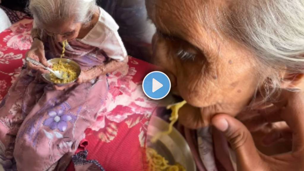 100 Year Old Woman Enjoys A Bowl Of Maggi