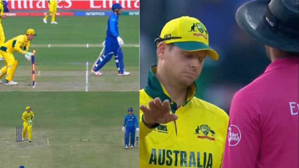 AFG vs AUS Australia captain Steve Smith urges umpire to withdraw run-out appeal after Josh Inglis Noor Ahmad