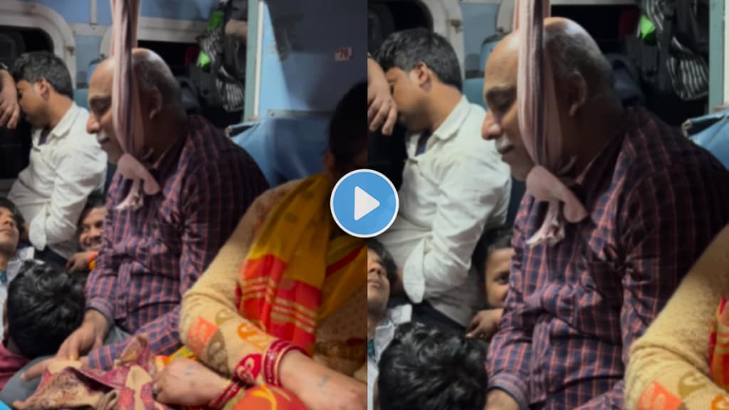 How to sleep in train uncle jugaad for sleeping in train goes viral on social media Netizens terrified viral video