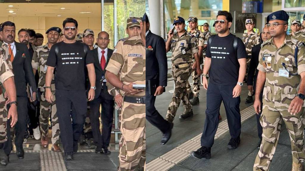 MS Dhoni T shirt Morse Code Sparks Retirement Speculation with One Last Time Ahead of IPL 2025