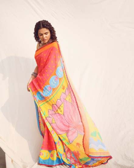 Mitali Mayekar Colourful Saree Look