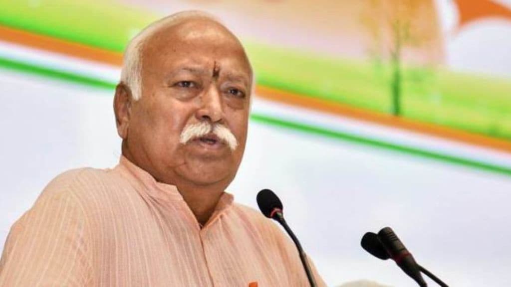 RSS Chief Mohan Bhagwat during his 10-day visit to West Bengal, ahead of the state elections.