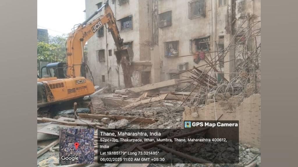 jitendra awads broadcast thane municipal corporation demolished illegal construction in Mumbra