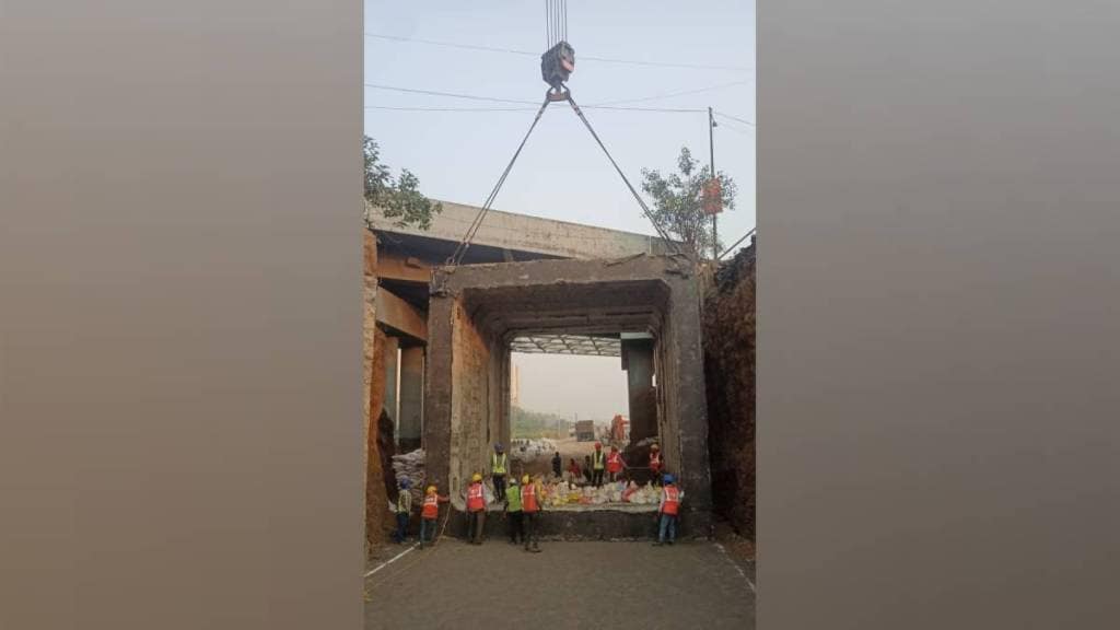 reconstruction of nilaje railway bridge was completed day early with minor works remaining