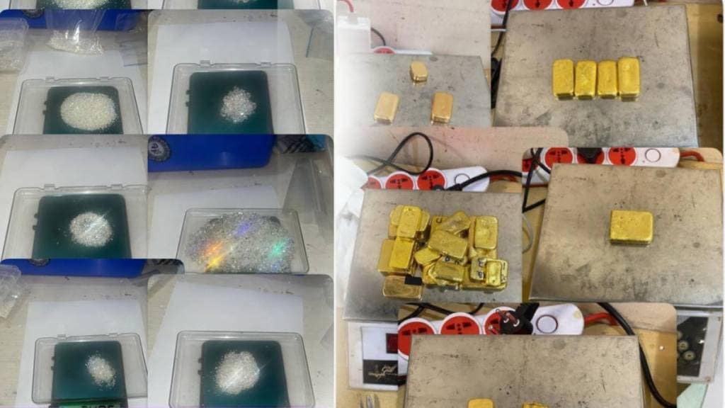 customs seized six kg gold and 2147 carat diamonds at mumbai airport worth Rs 1 25 crore