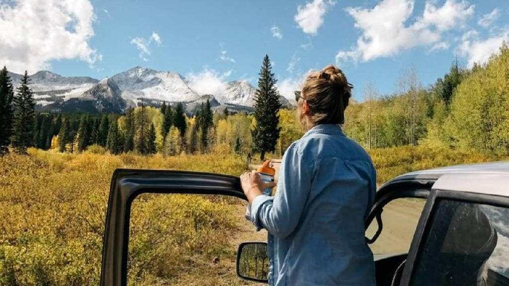 mountains driving during the summer days