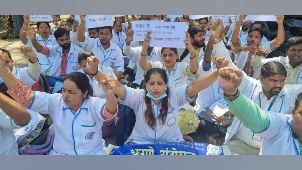 health workers in maharashtra called for indefinite strike over unmet demands under both health schemes