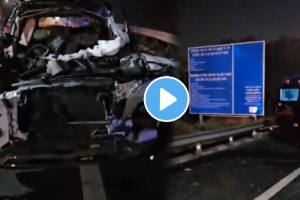 Shocking video Couple Dies, 2 Children Injured As Car Collides With Truck On Ahmedabad-Vadodara Expressway