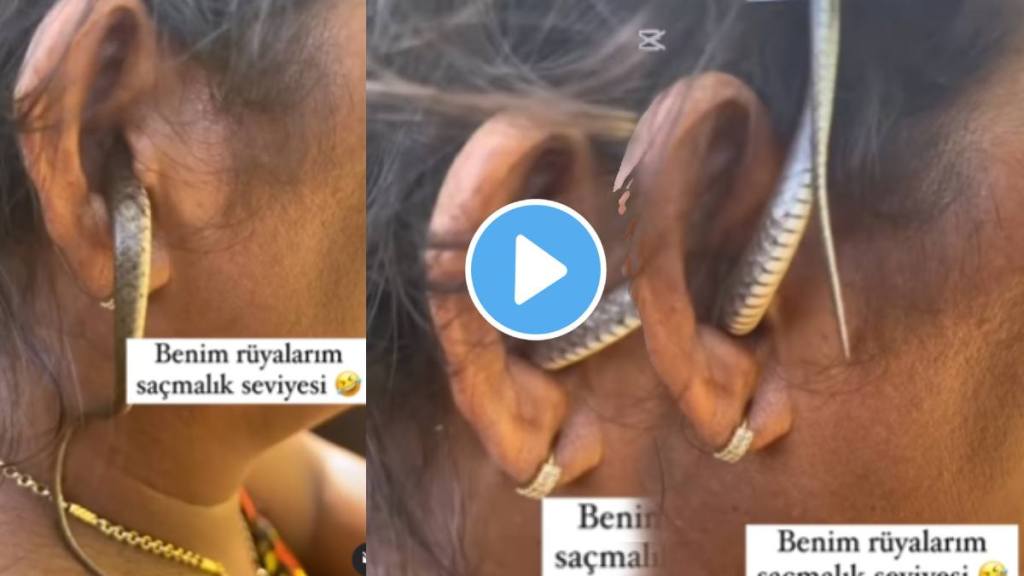 Snake gets stuck inside woman's ear shocking video goes viral on social media