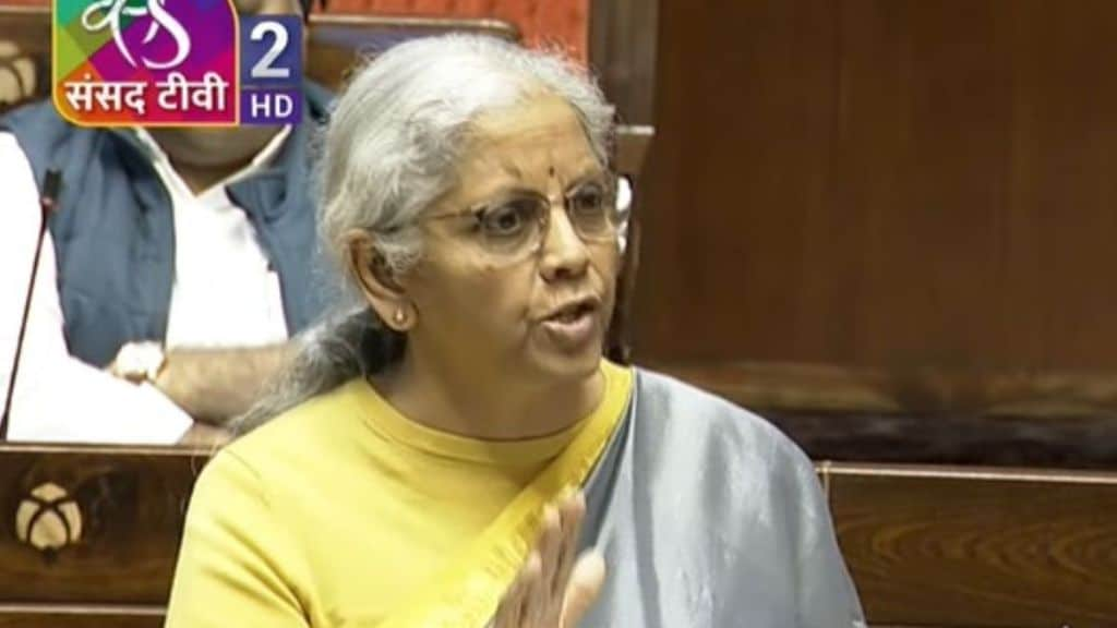 Rajya Sabha Chairman praising Nirmala Sitharaman for her respect towards parliamentary traditions.