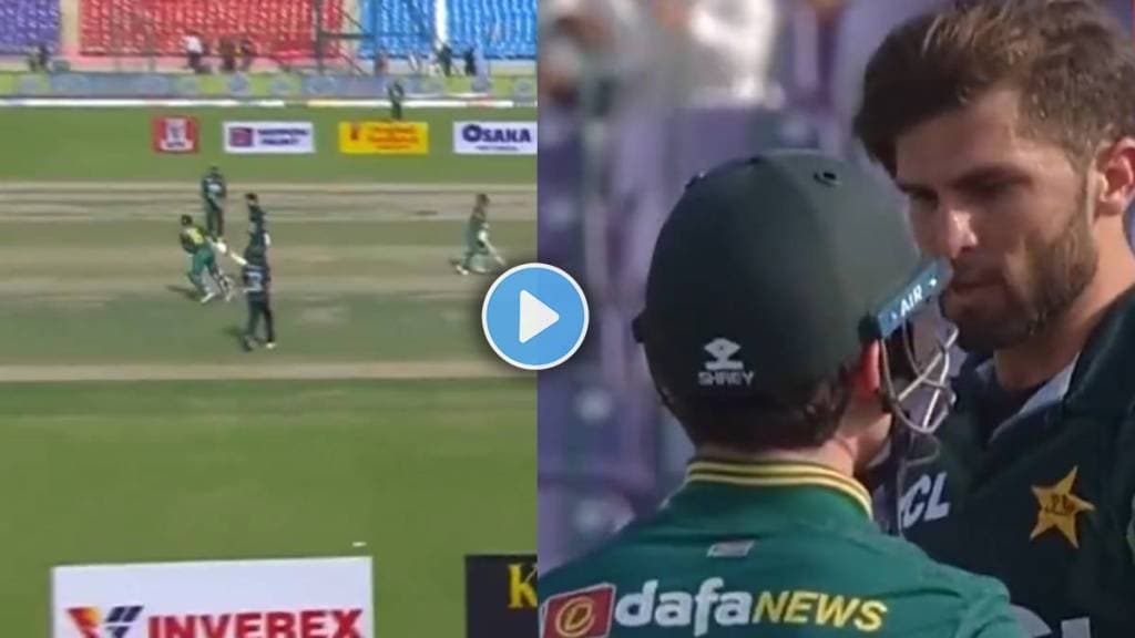 Shaheen Afridi Matthew Breetzke Fight after mid pitch collision Video