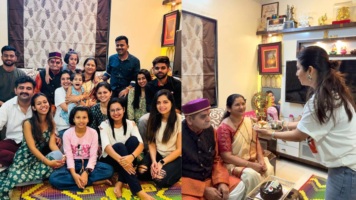 Marathi Actress Prajakta Mali celebrate parents 40th anniversary