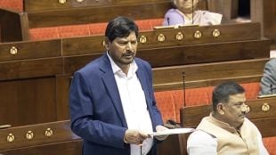 Ramdas Athawale delivering a funny speech in Rajya Sabha, humorously saying, "Mat Chhedo Modi Ji Ka Naina."