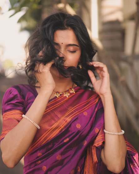 Shivani Mundhekar Purple Paithani Saree