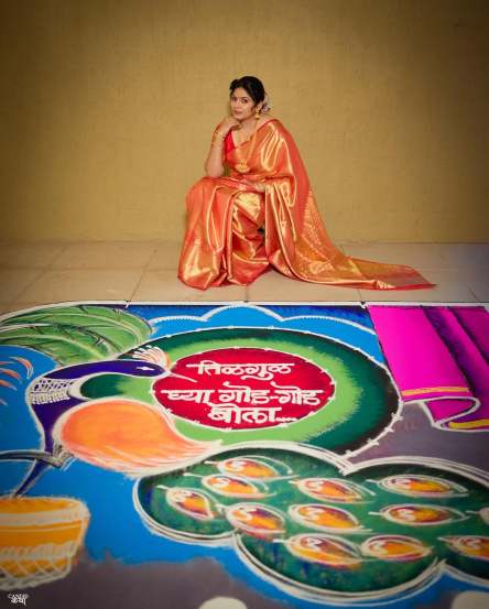 Shweta Shinde Orange Saree Look