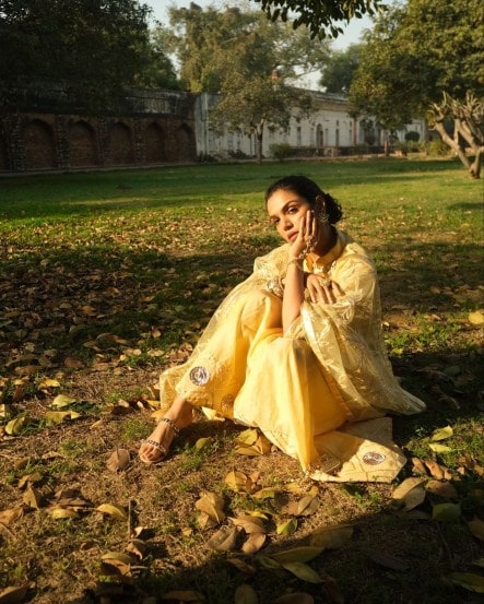 Shriya Pilgaonkar shares pictures in yellow anarkali suit on social media 