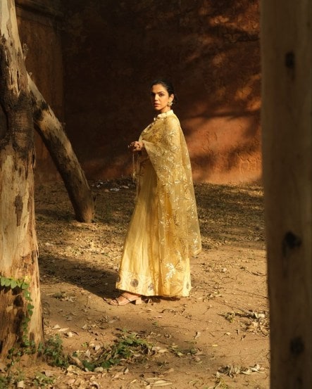 Shriya Pilgaonkar shares pictures in yellow anarkali suit on social media