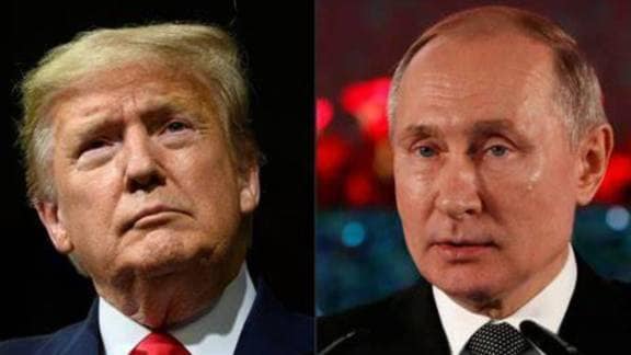 US President Donald Trump with Russian President Vladimir Putin.