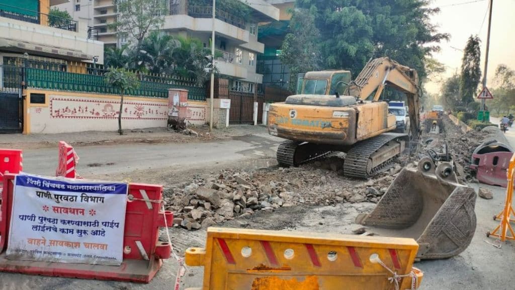 Water channel from BRT on Nigdi to Dapodi route