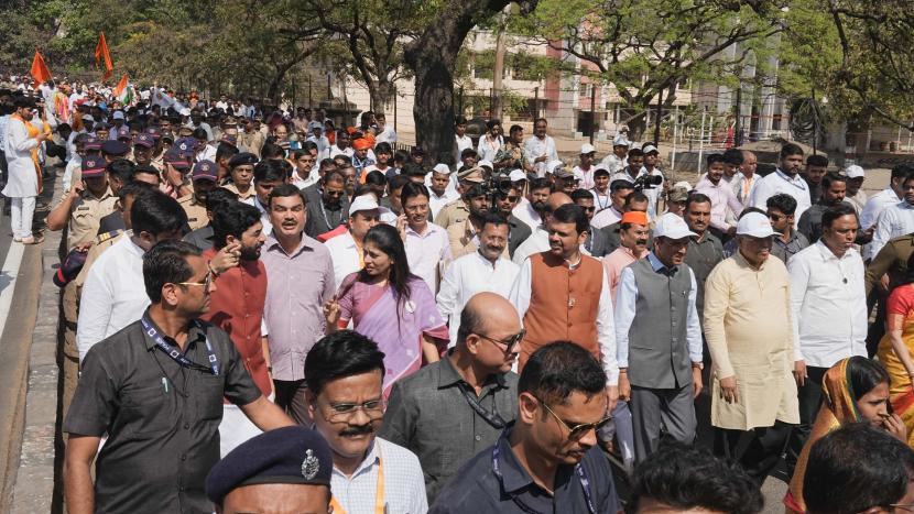 या रॅलीमध्ये राज्याचे मुख्यमंत्री देवेंद्र फडणवीस पाहायला मिळाले. (Express Photo: Arul Horizon)