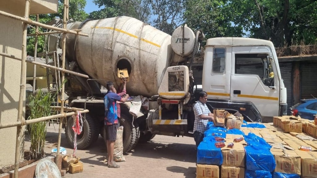 Liquor , Cement Mixer Vehicle, Liquor Bottles Seized,