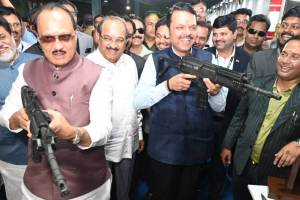 when dcm ajit pawar points an ak 47 rifle at media representatives