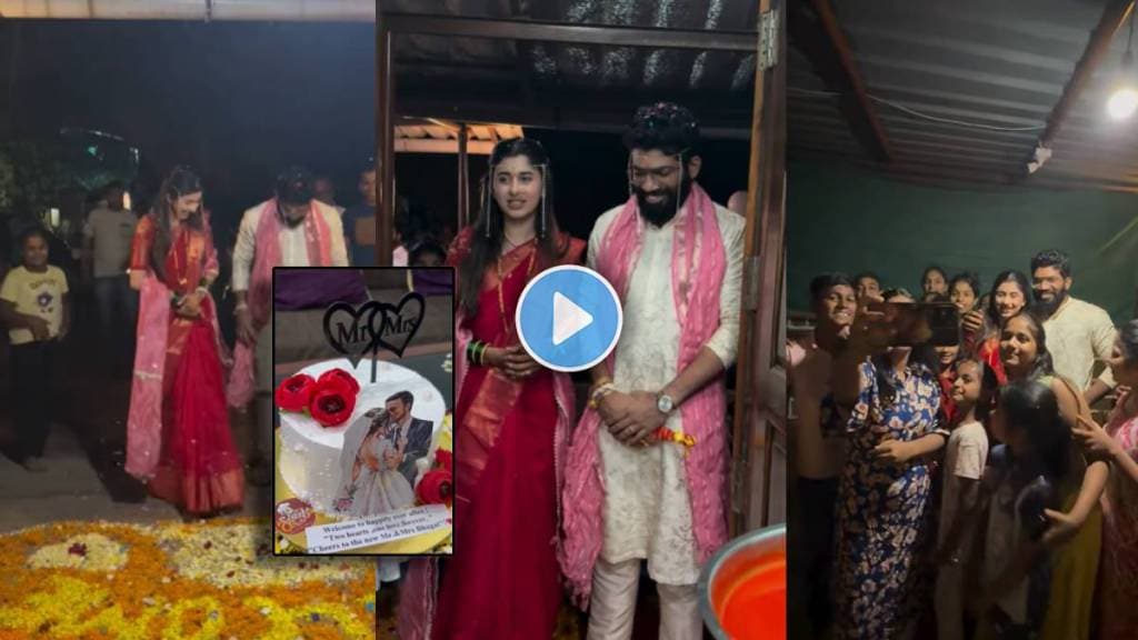 kokan hearted girl ankita walawalkar received grand welcome by husband kunal family