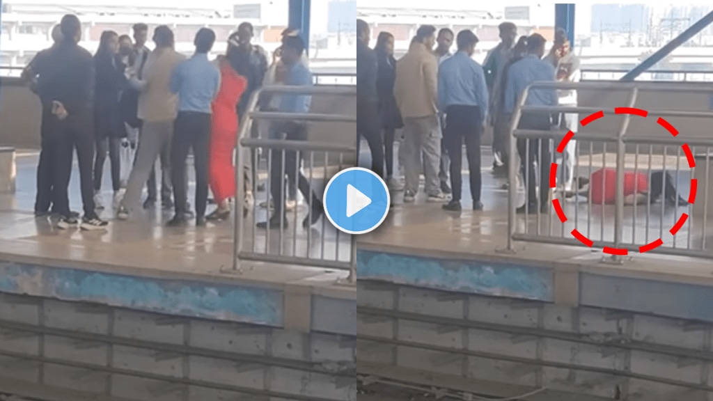 Couple fight at delhi metro station boyfriend hits girlfriend viral video