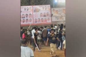 controversy fight between players during a cricket match kopri thane viral video