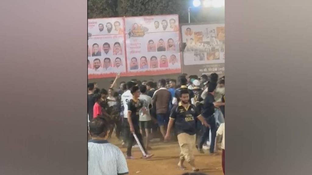 controversy fight between players during a cricket match kopri thane viral video