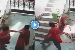 Shocking video of daughter-in-law harassed mother-in-law sun and sasu dispute viral video on social media