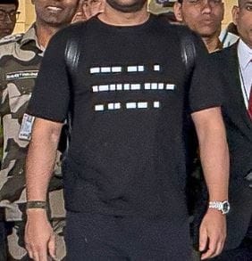 MS Dhoni Tshirt Morse Code