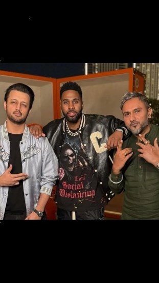 Honey singh with atif aslam Jason Derulo in dubai
