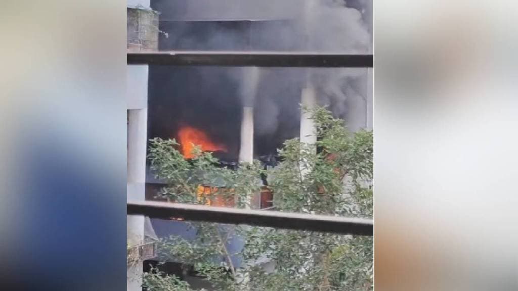 Fire breaks out in a flat on NIBM Road in Kondhwa Pune news