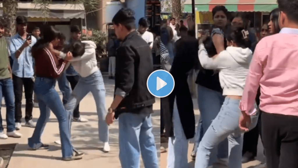 Girl students fight in galgotias university noida video viral on social media