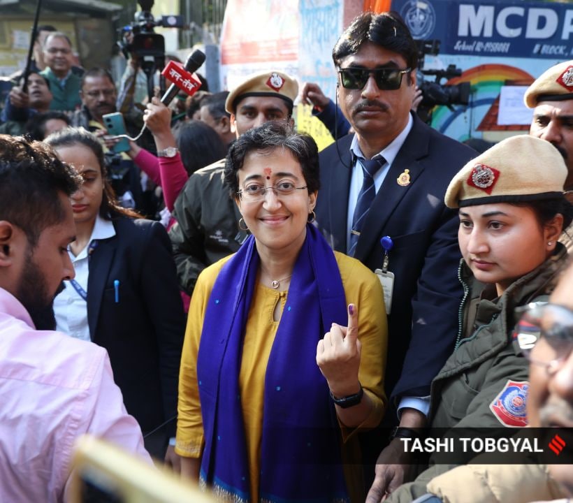 In Kalkaji, Delhi CM Atishi (AAP) is up against BJP's Delhi unit chief Ramesh Bidhuri and Congress's Alka Lamba. (Express Photo by Tashi Tobgyal)