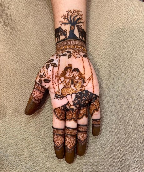 simple shivratri mehndi