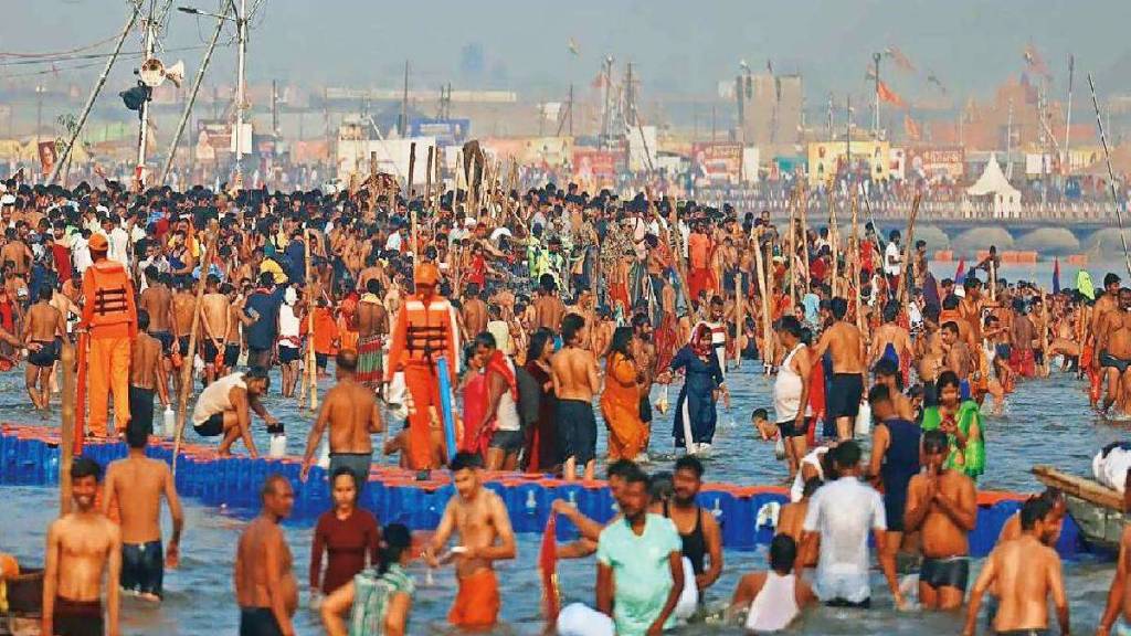 Kumbh Mela 2025 Bathing at the Sangama during the Kumbh Mela