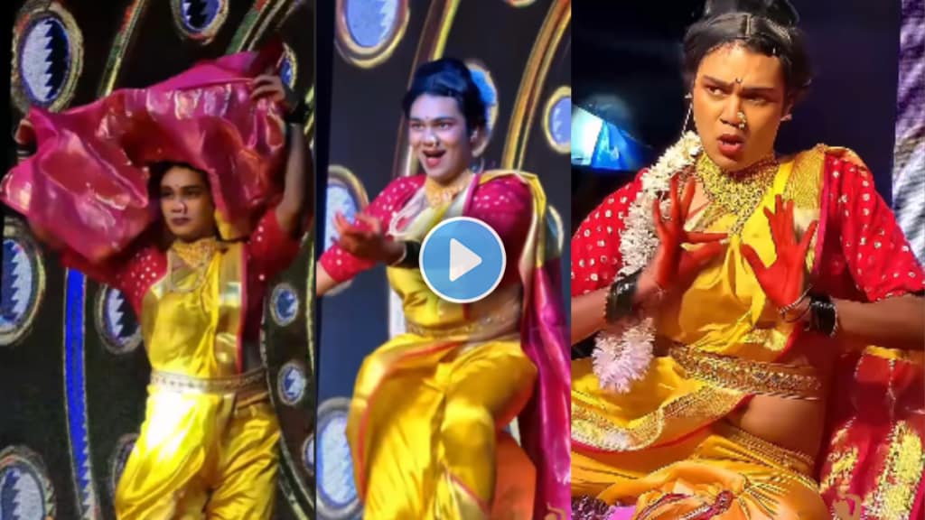 A young man's impressive Lavani performance on the song Tujya Usla lagl kolha