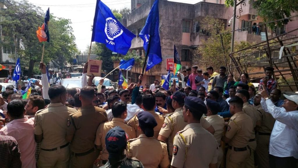 protest outside Rahul Solapurkars house