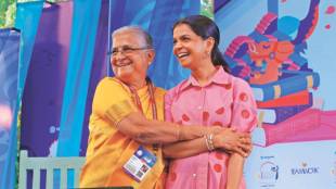 Akshata and sudha Murthy in Jaipur Literature Festival