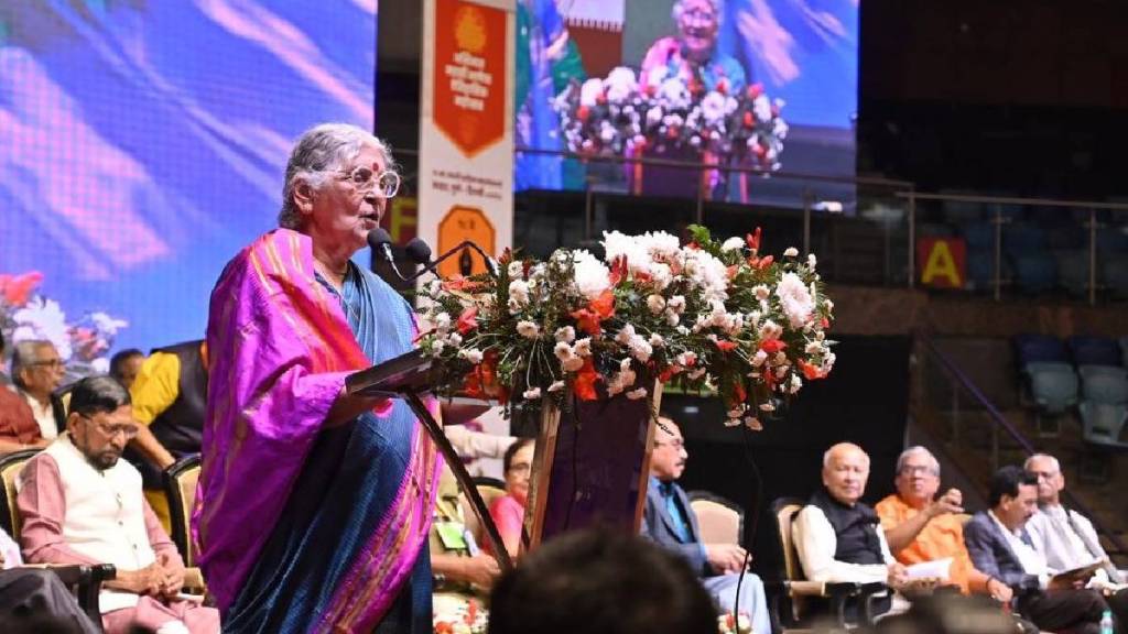 marathi sahitya sammelan 2025 president dr. tara bhavalkar statement marathi language