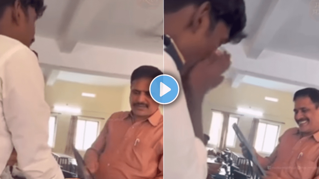 Student gave surprise gift to teacher of sketch photo frame video viral on social media