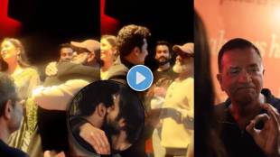 vicky kaushal hugs director laxman utekar after chhaava premiere show